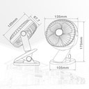 Mini ventilador USB tipo clip Fune 3W Blanco