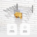 Tendedero extensible pared Bisalla 120cm con 5 barras de tendido