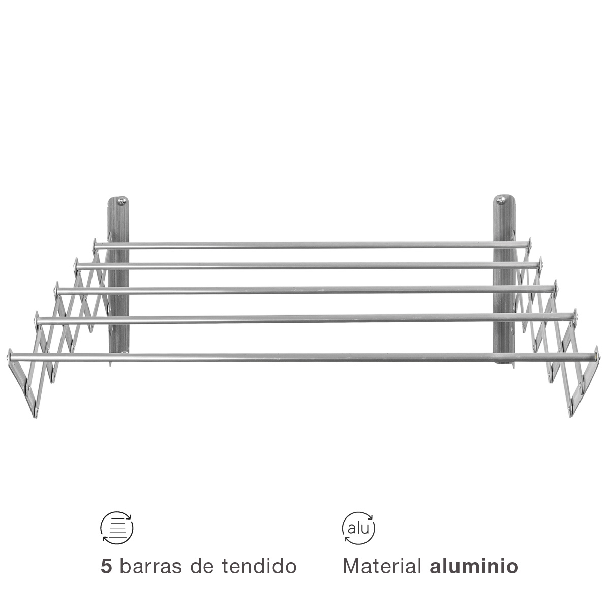⇒ Comprar Tendedero pared 5 barras extensible 100x77x37cm