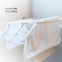 Tendedero extensible pared Bisalla 160cm con 5 barras de tendido
