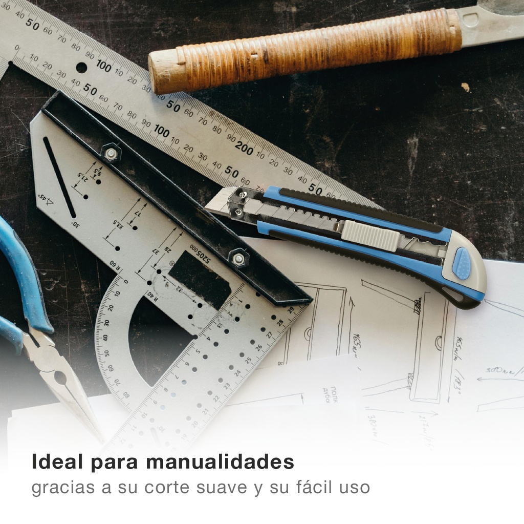 Cúter profesional autorecargable con 3 cuchillas