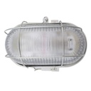 Aplique ovalado plástico rejilla metálica, E27 60W Blanco