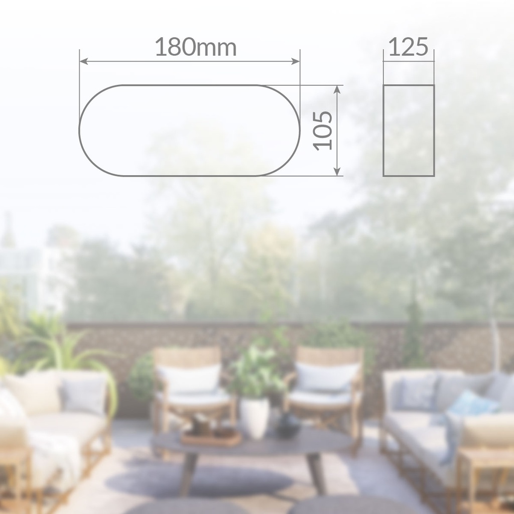 Aplique ovalado plástico rejilla metálica, E27 60W Blanco