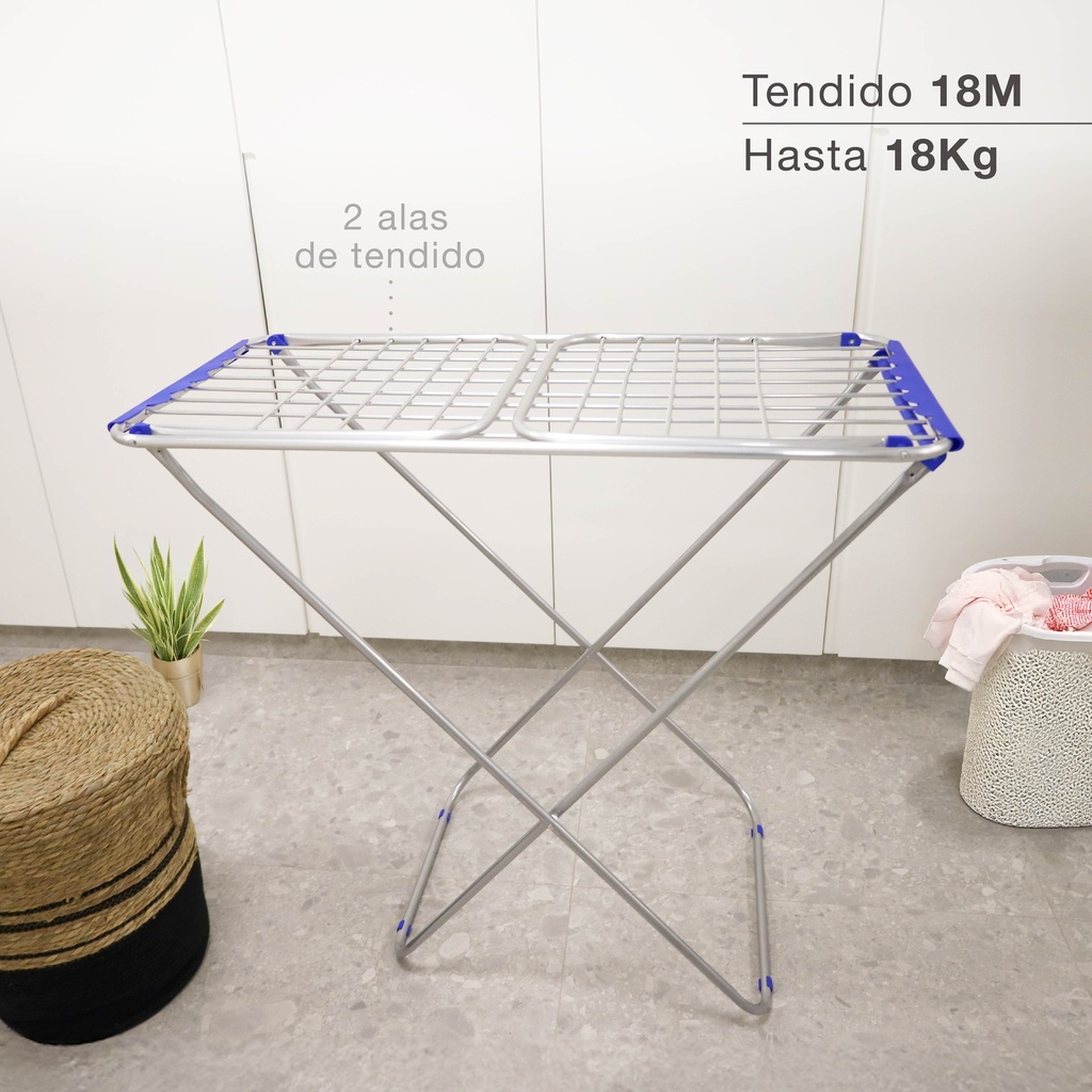 Tendedero plegable Manma 2 alas de aluminio 176x55x92cm