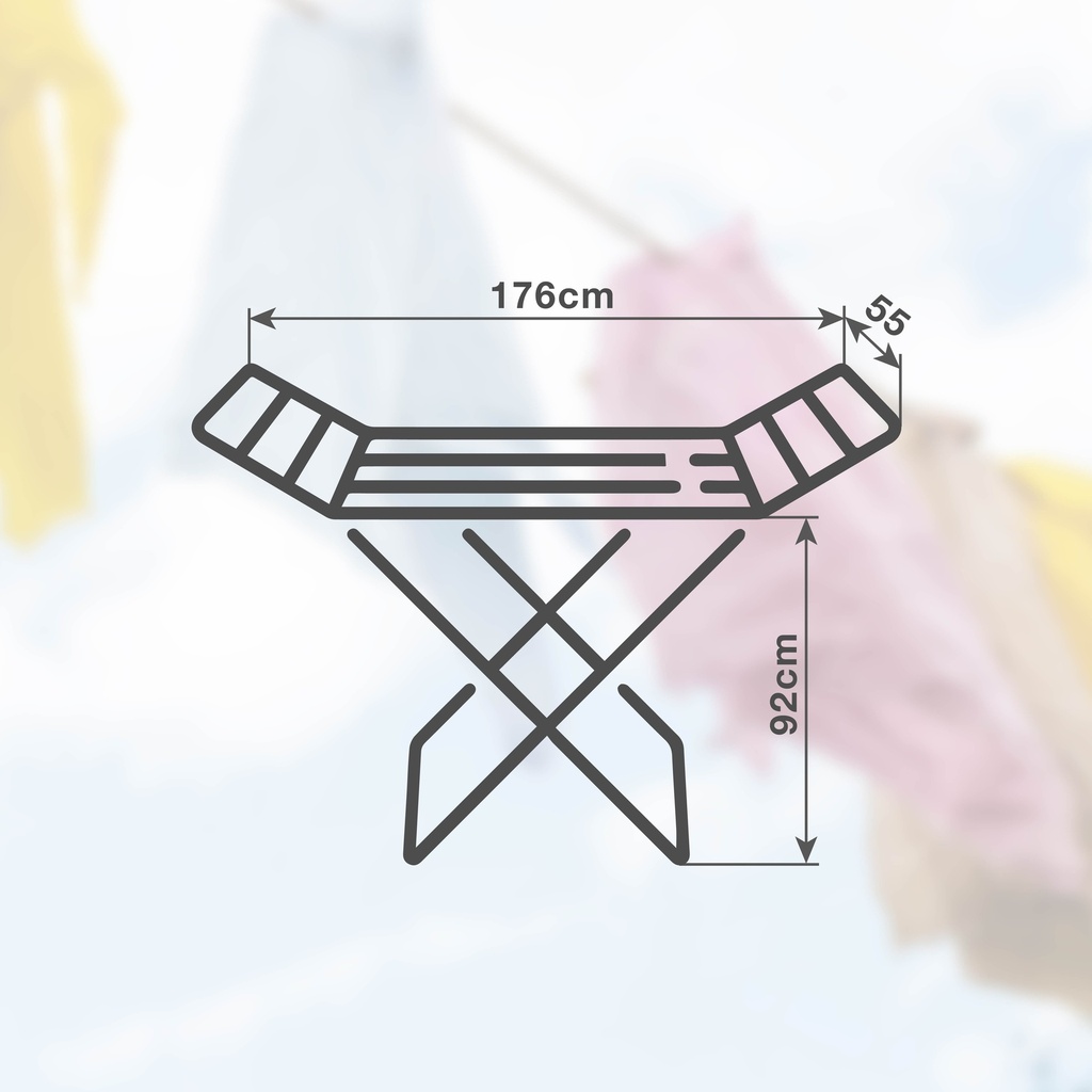 Tendedero plegable Manma 2 alas de aluminio 176x55x92cm