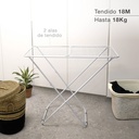 Tendedero plegable Chande 2 alas de acero pintado 180x50x90cm