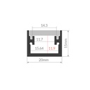 Kit perfil aluminio traslúcido empotrable suelo 2M para tiras LED hasta 12mm