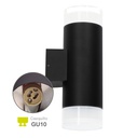 Aplique pared Serie Meluco 2 luces GU10 Max. 35W IP54 Negro