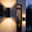 Aplique pared Serie Meluco 2 luces GU10 Max. 35W IP54 Negro