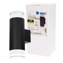 Aplique pared Serie Meluco 2 luces GU10 Max. 35W IP54 Negro