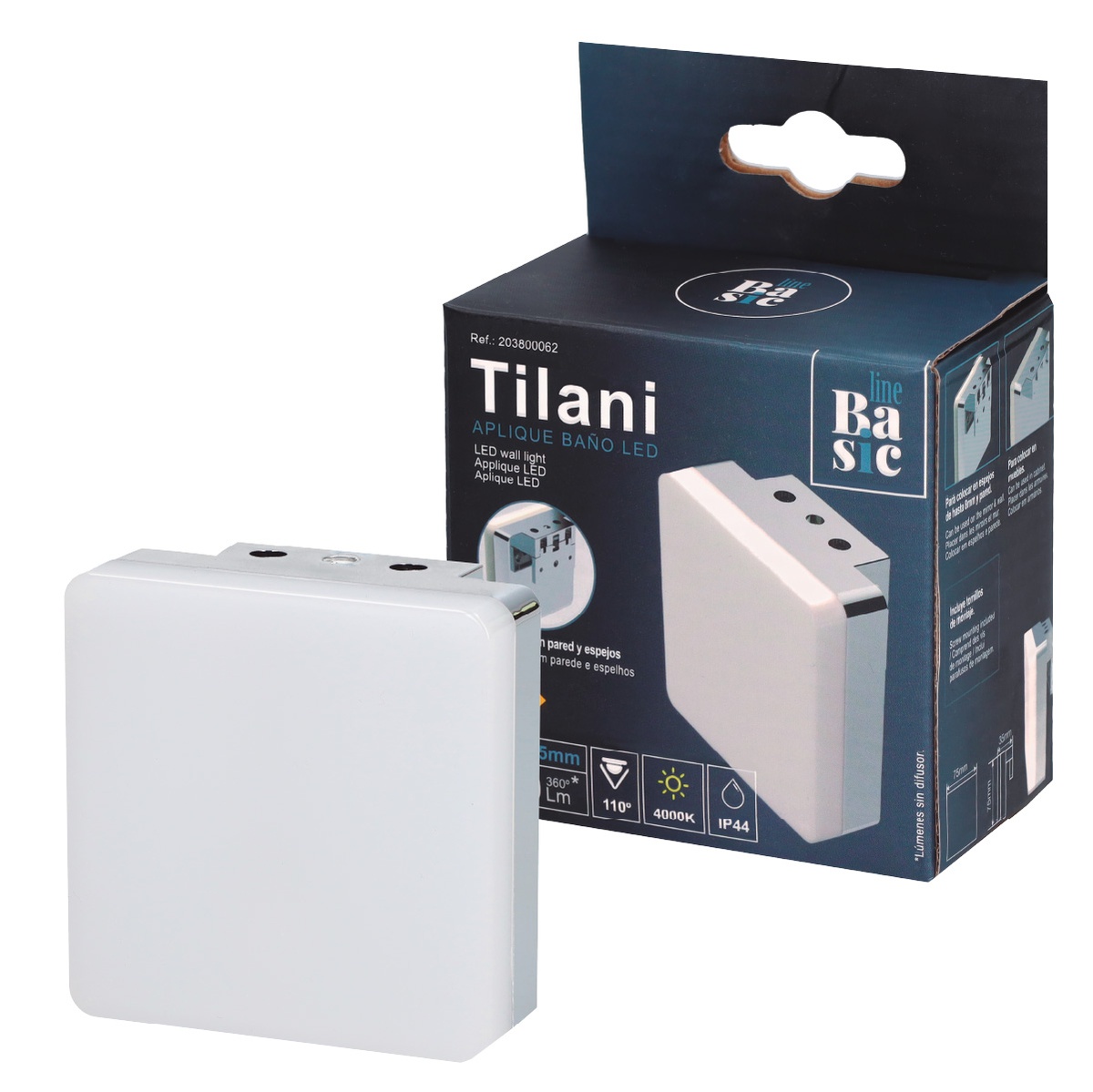 Aplique baño LED Tilani 4,5W 4000K IP44