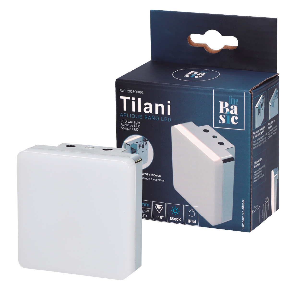 Aplique baño LED Tilani 4,5W 6500K IP44