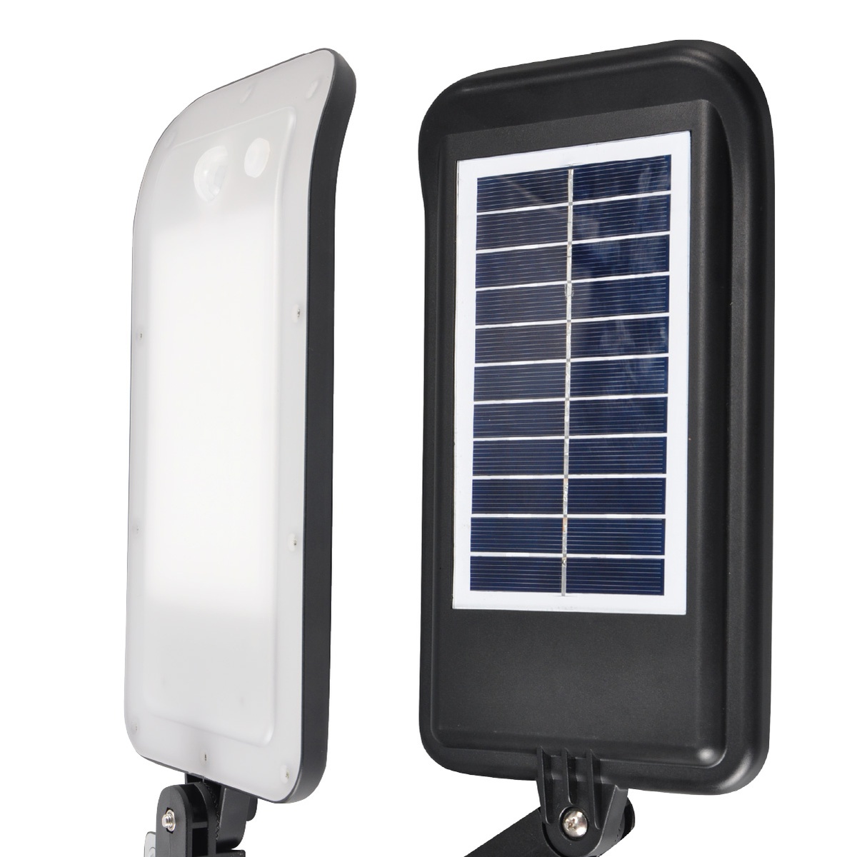 Farola solar LED Bajura con sensor crepuscular y movimiento 14W 6500K Negro