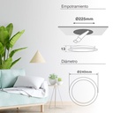 Downlight empotrable LED redondo Lonbo 20W 3000K Blanco