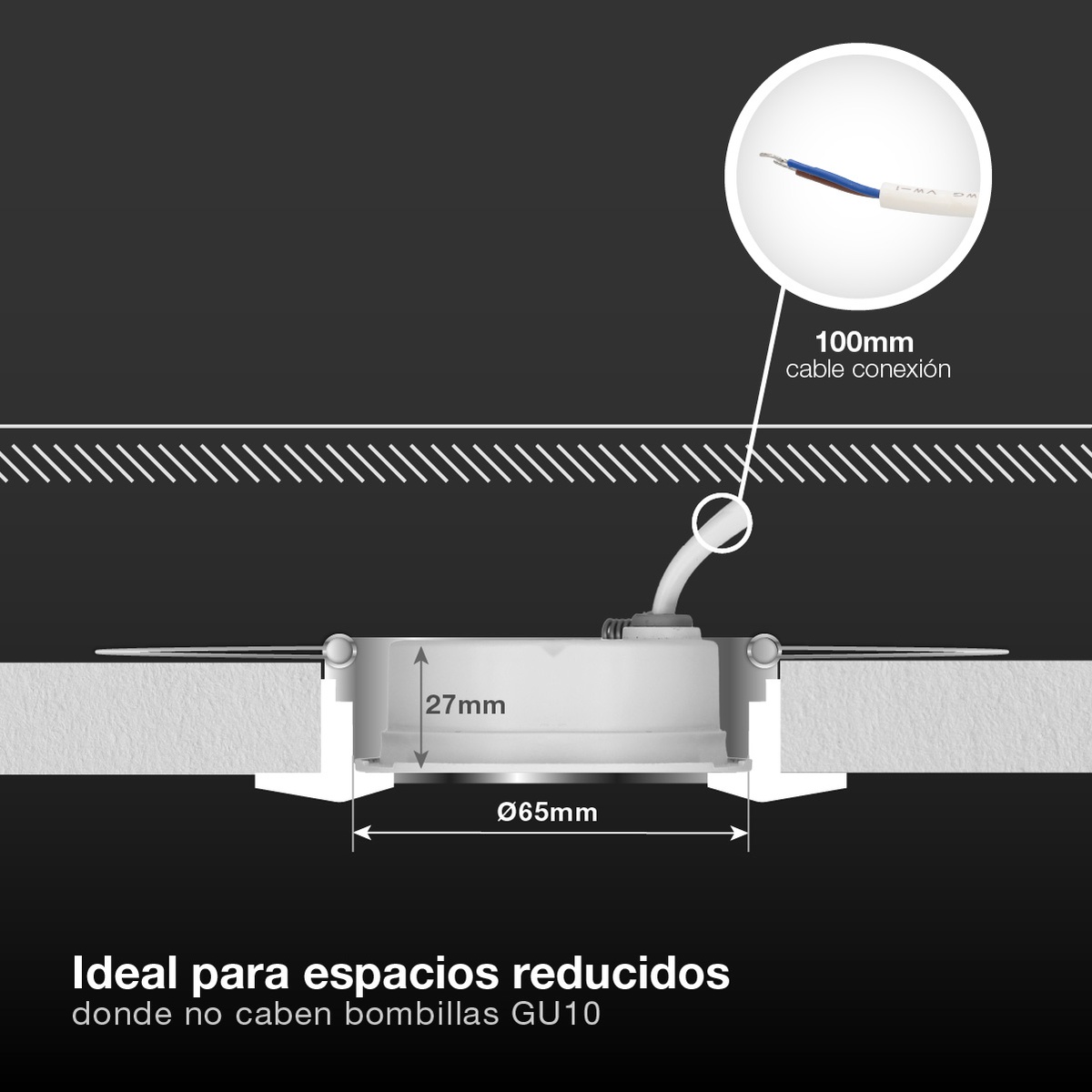 Aro redondo empotrable compacto LED Lumati 7W 3000 - 4000 - 6000K Blanco