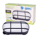 Aplique LED ovalado Cercis con rejilla 15W 6500K Negro