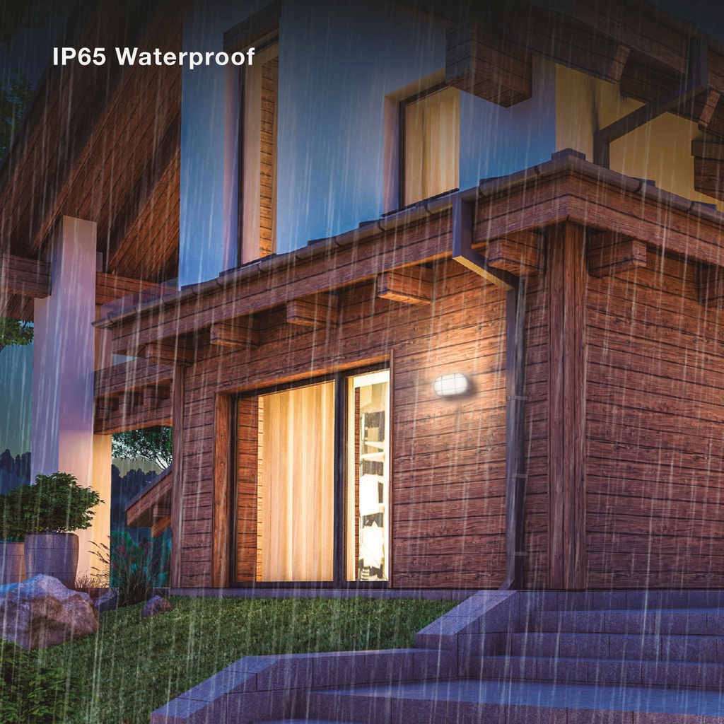Aplique LED ovalado Cercis con rejilla 15W 6500K Negro