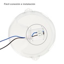 Aplique LED redondo Oxalis con rejilla 15W 6500K Negro