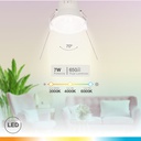 Aro rendondo empotrable LED Mandani 7W 3000-4000-6500K antideslumbramiento Blanco