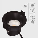 Aro rendondo empotrable LED Mandani 7W 3000-4000-6500K antideslumbramiento Negro