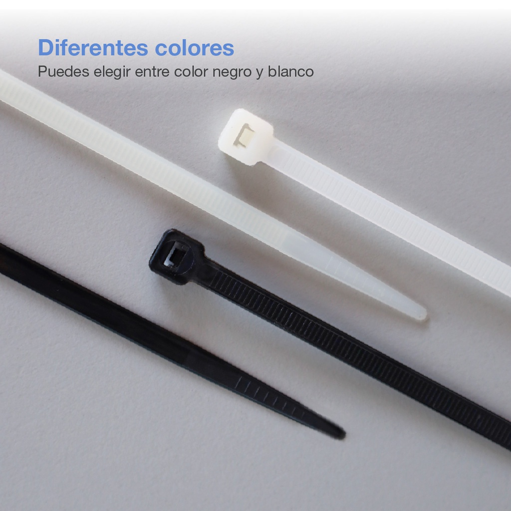 Bolsa 25u bridas 100% nylon 250x4.8mm Negro