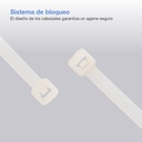 Bolsa 25u bridas 100% nylon 250x4.8mm Natural