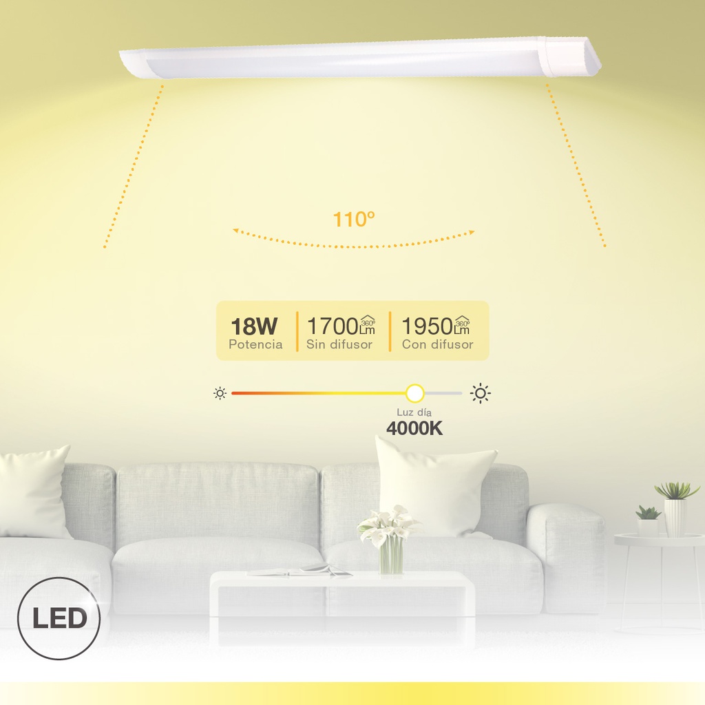 Regleta LED Bame 18W 4000K
