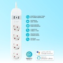 Base múltiple inteligente vía wifi o bluetooth 4T + 2 USB + tipo C (3x1.5mm) 1,5M