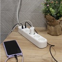 Base múltiple inteligente vía wifi o bluetooth 4T + 2 USB + tipo C (3x1.5mm) 1,5M