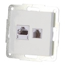 Base Internet+Telefono RJ45+RJ11 empotrar Blanco 56x56mm