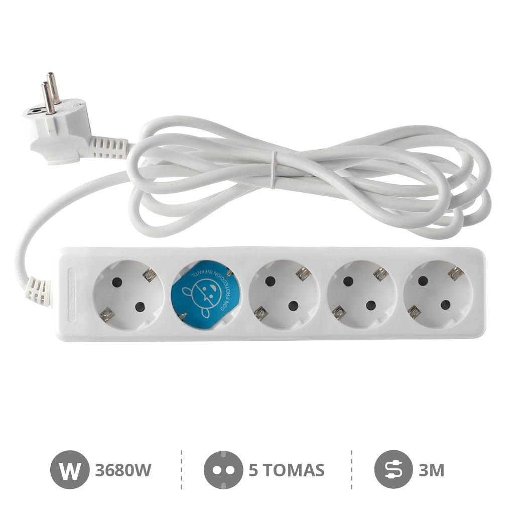 5 way socket White (3x1.5mm) 3M wire