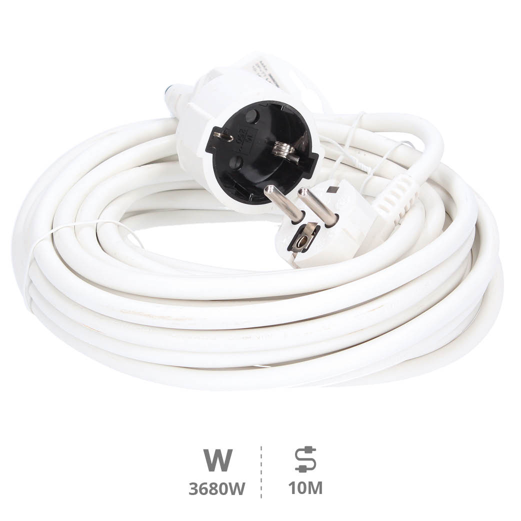 Extension cord White (3x1.5mm) 10M wire