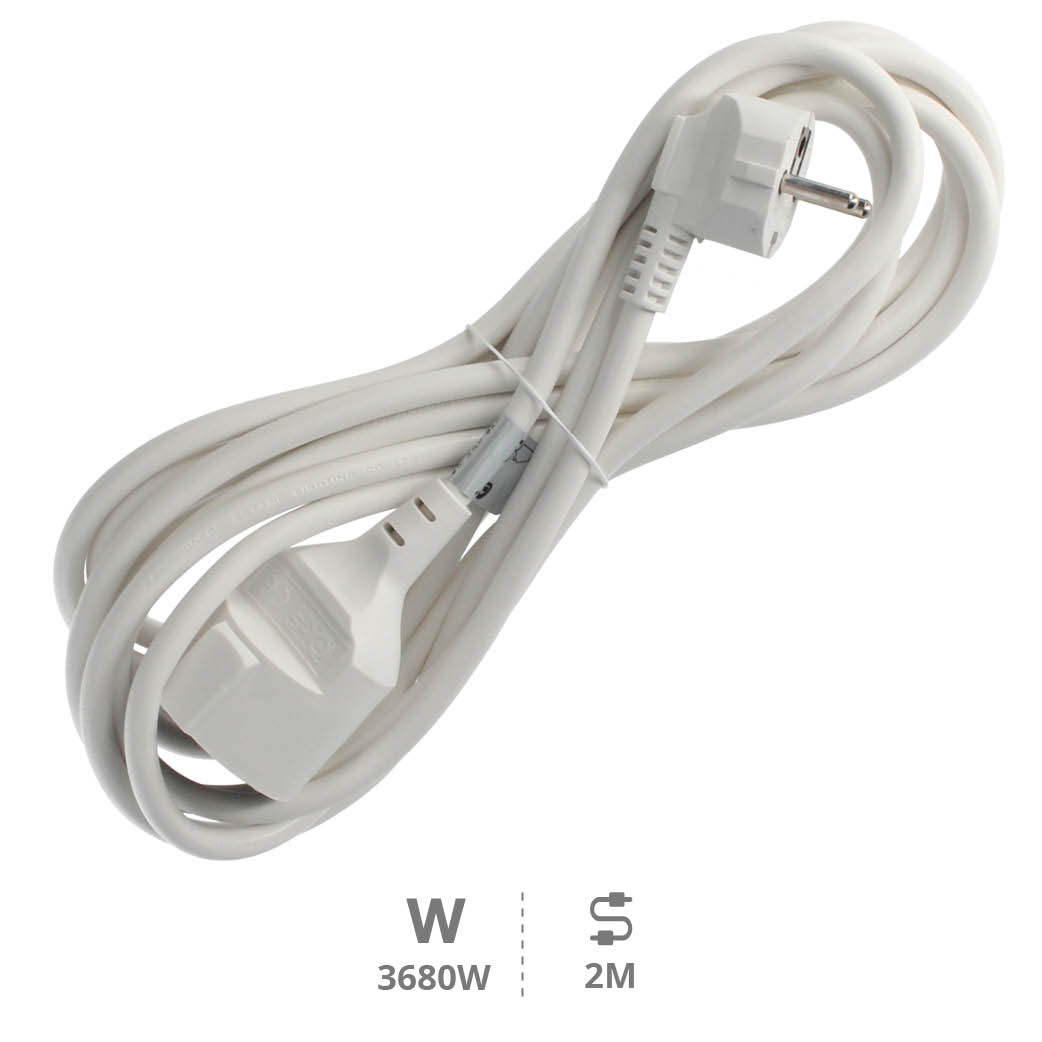 Extension cord White (3x1.5mm) 2M wire