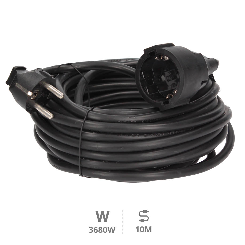 Extension cord Black (3x1.5mm) 10M wire