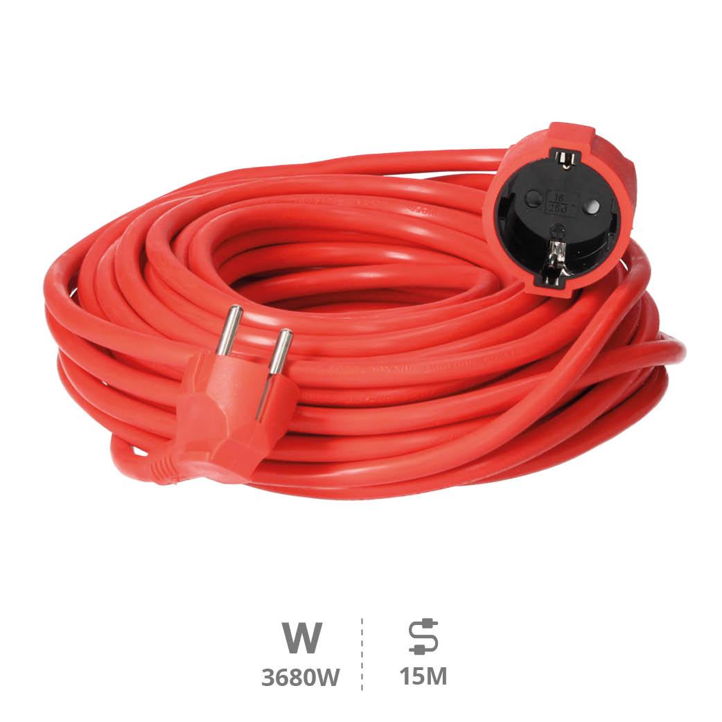 Extension cord red (3x1.5mm) 15M wire