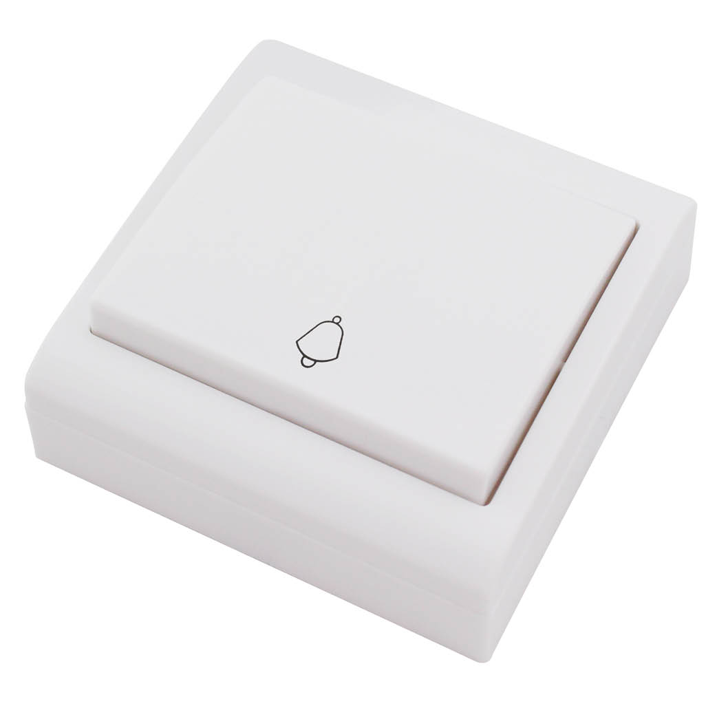 Single push button surface Bell 80x80mm 10A 250V White
