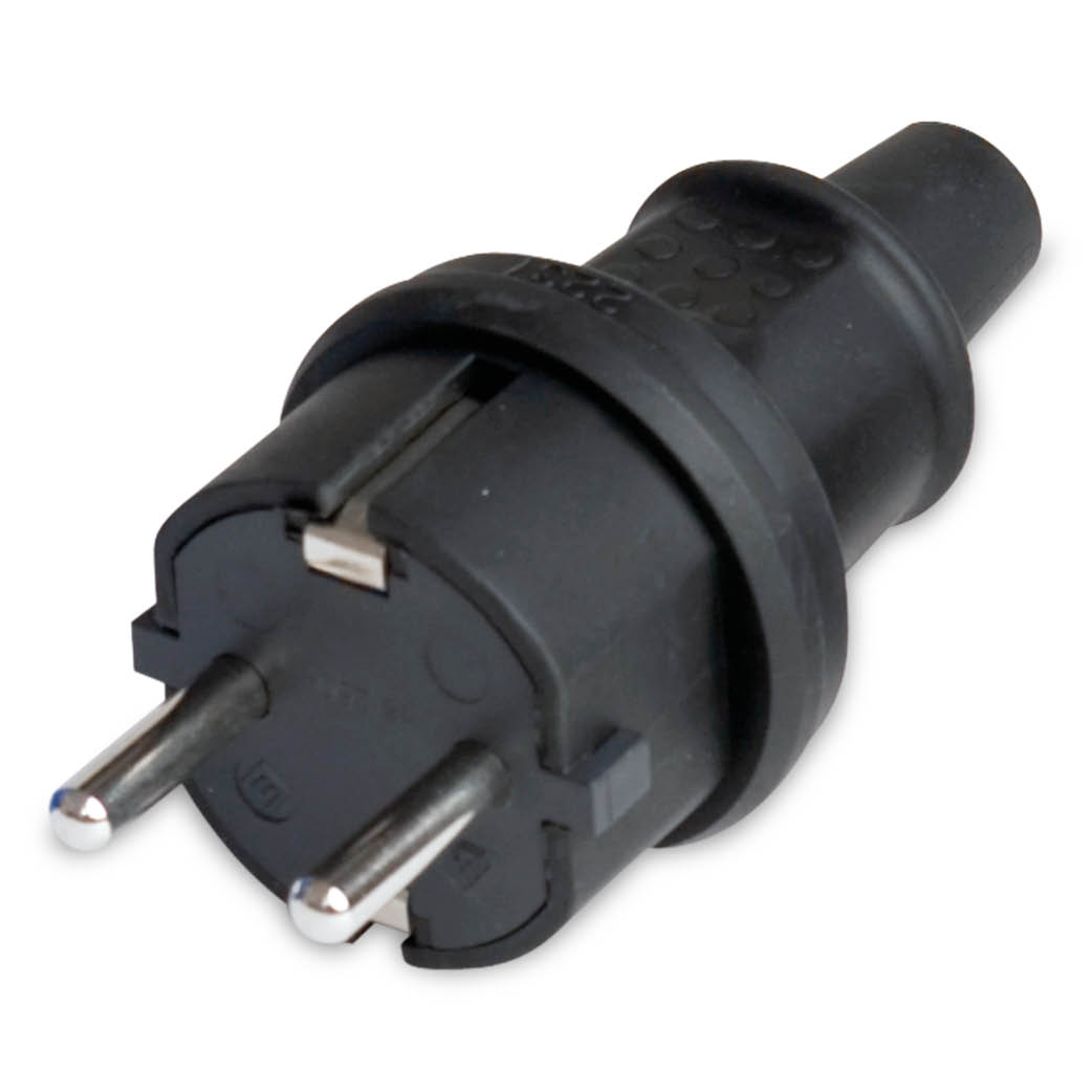 Industrial two pole plug 4.8mm Black
