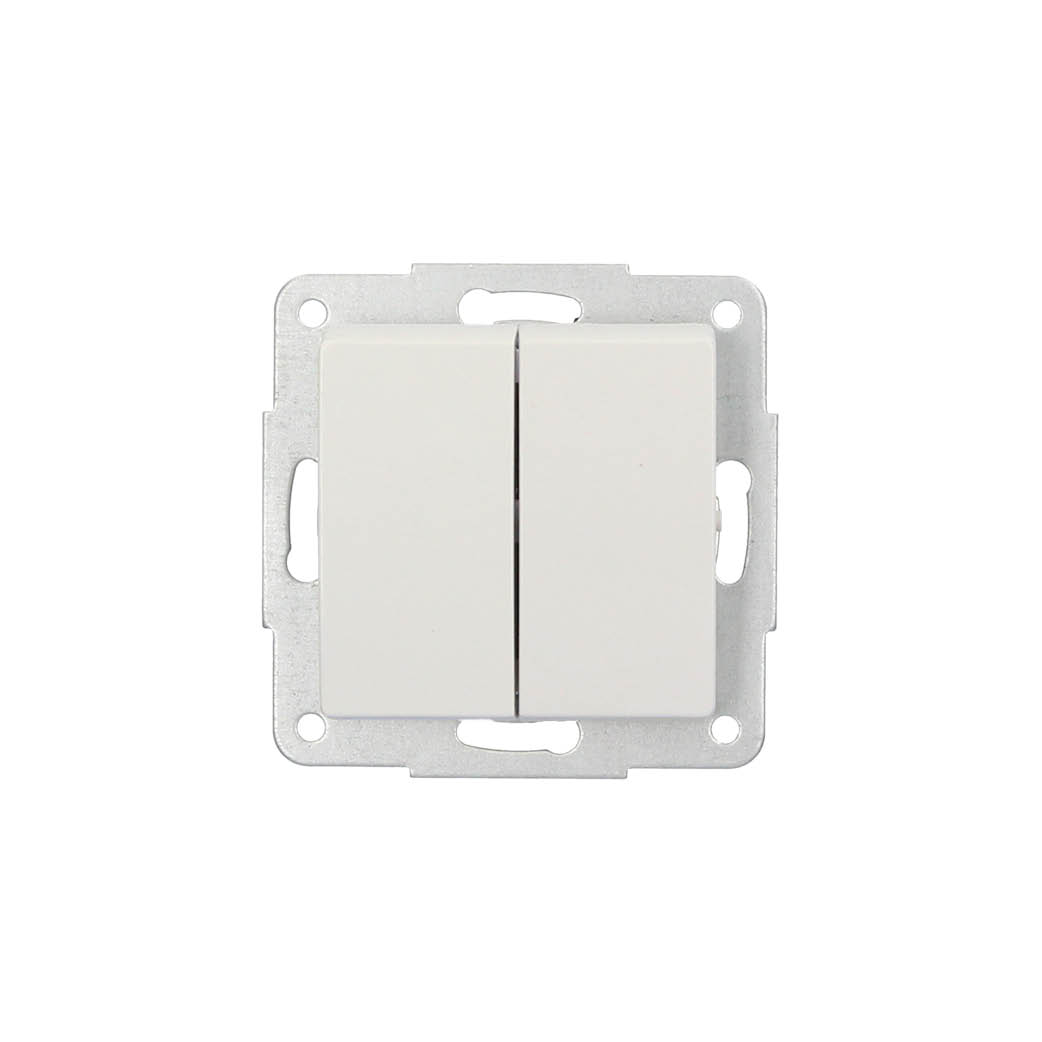 Double crossover switch recessed White 56x56mm 10A 250V