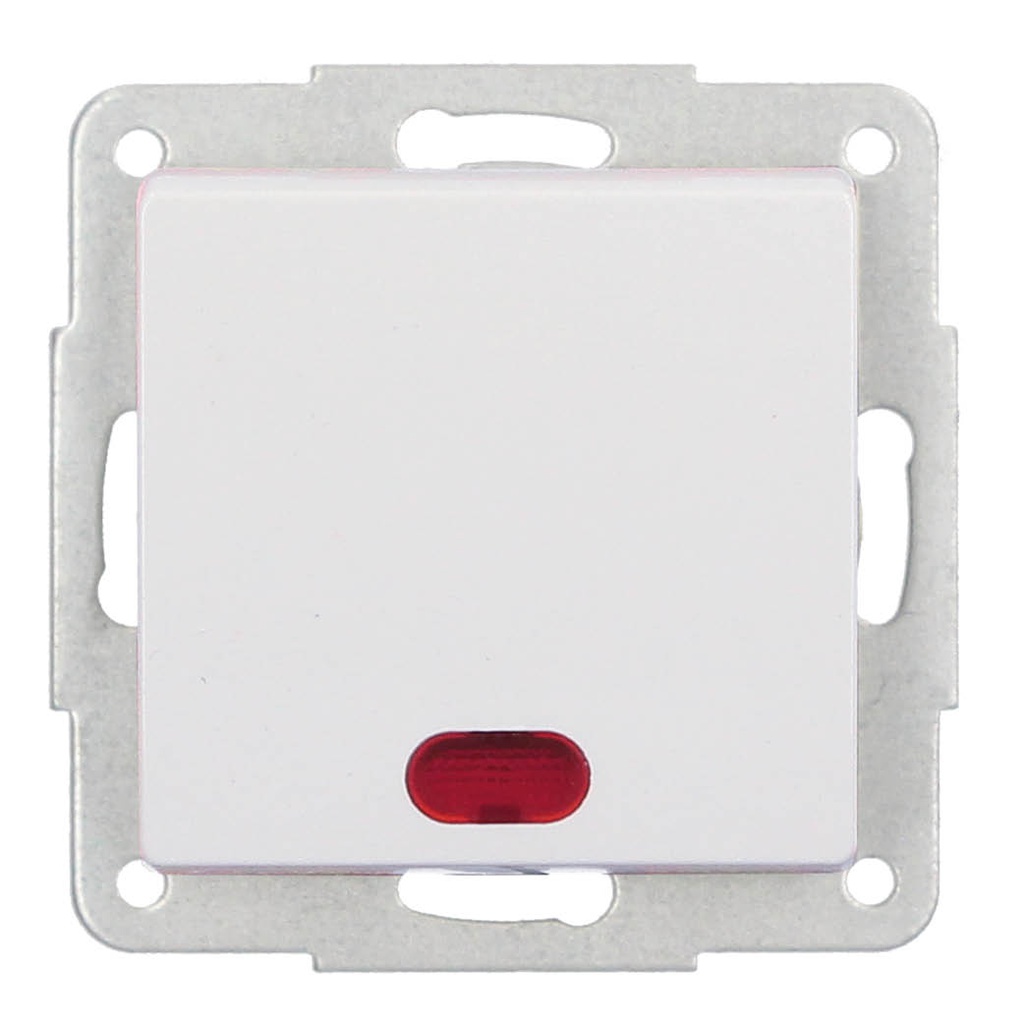Conmutador cruzamiento empotrable con indicador LED Gamma Blanco