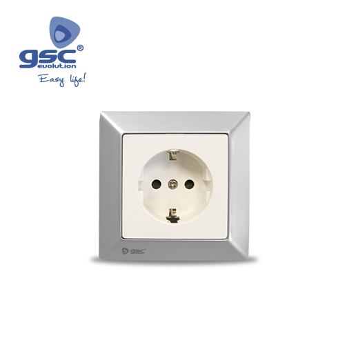 1 way recessed frame Silver