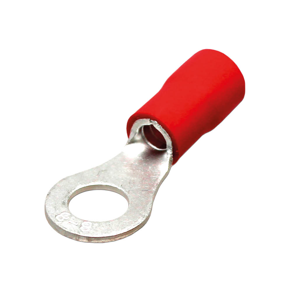 50pcs bag insulated ring terminal 8,4/1,5mm Red