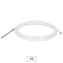 Guía pasacables 100% nylon 4mm 5M Blanco
