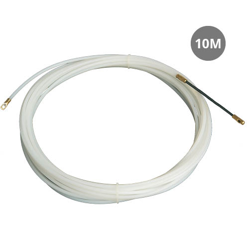 Guia de passagem de cabos 100% nylon 4 mm 10 m Branco