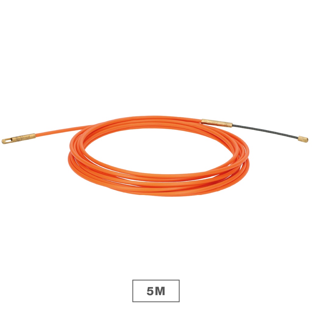 Guía pasacables fibra vidrio + metal 4mm 5M Naranja