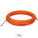 Guide passe-câbles fibre verre + métal 4 mm 15 M orange