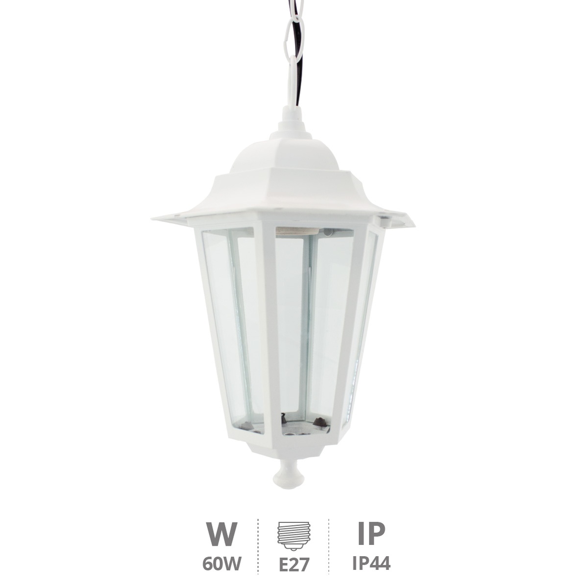 Applique de jardin suspendue série Alma E27 Blanche