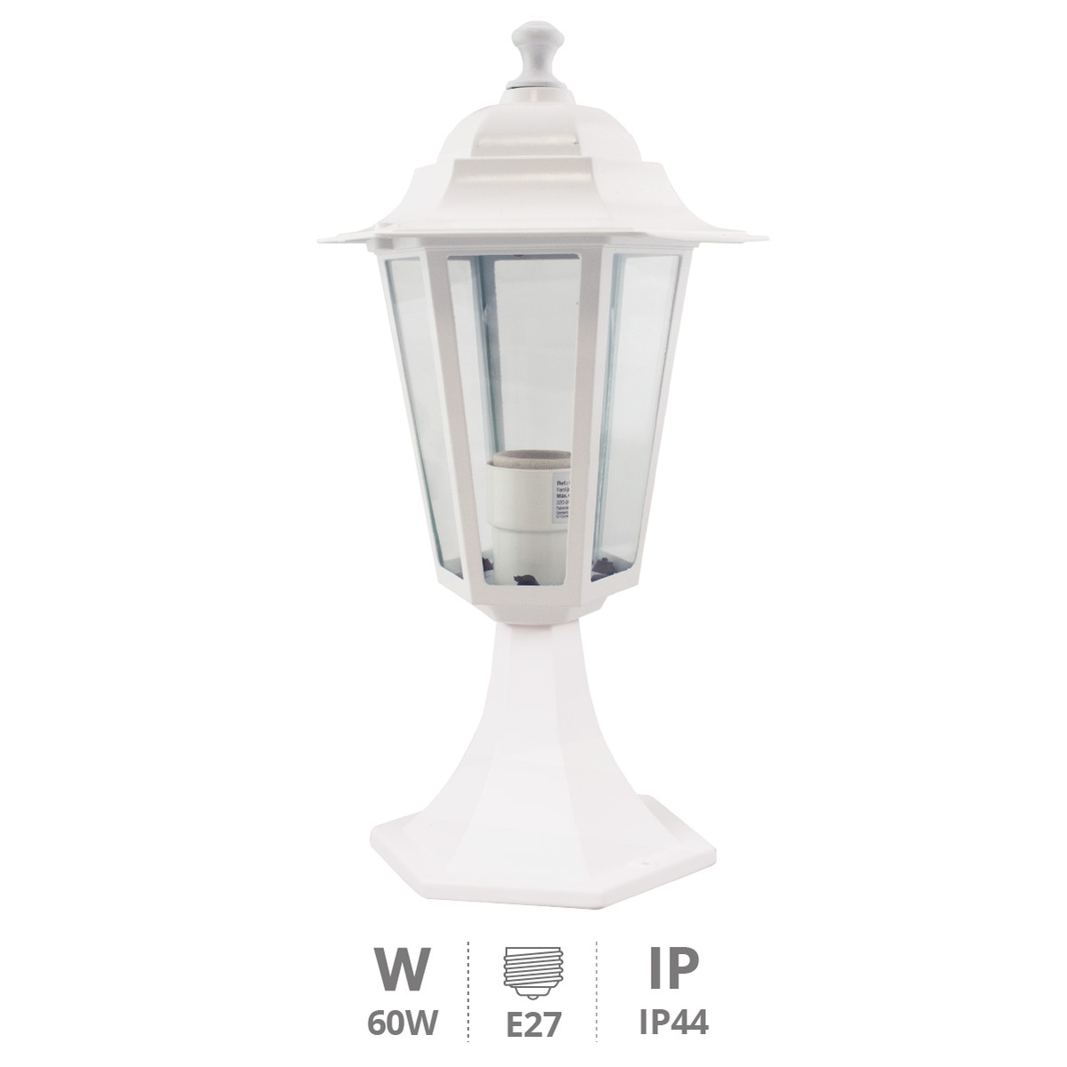 Farol de jardín sobremuro Serie Alma E27 Blanco