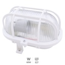 Aplique oval de plástico E27 60W 230V Branco