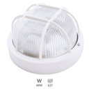 Applique ronde plastique, E27 60 W 230 V Blanche