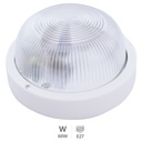 Rounded smooth plastic wall sconce , E27 60W 230V white